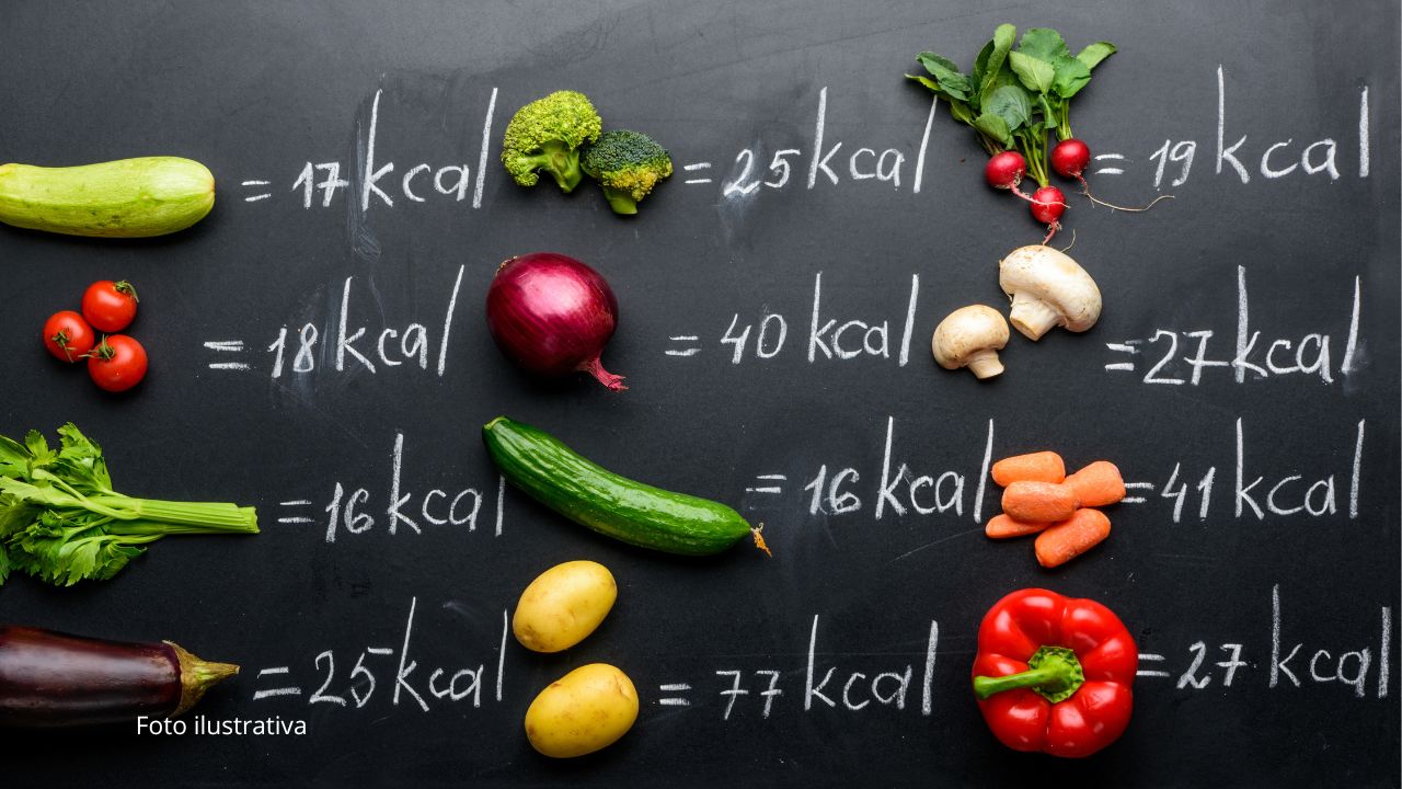 Alimentos e quantidade calórica.